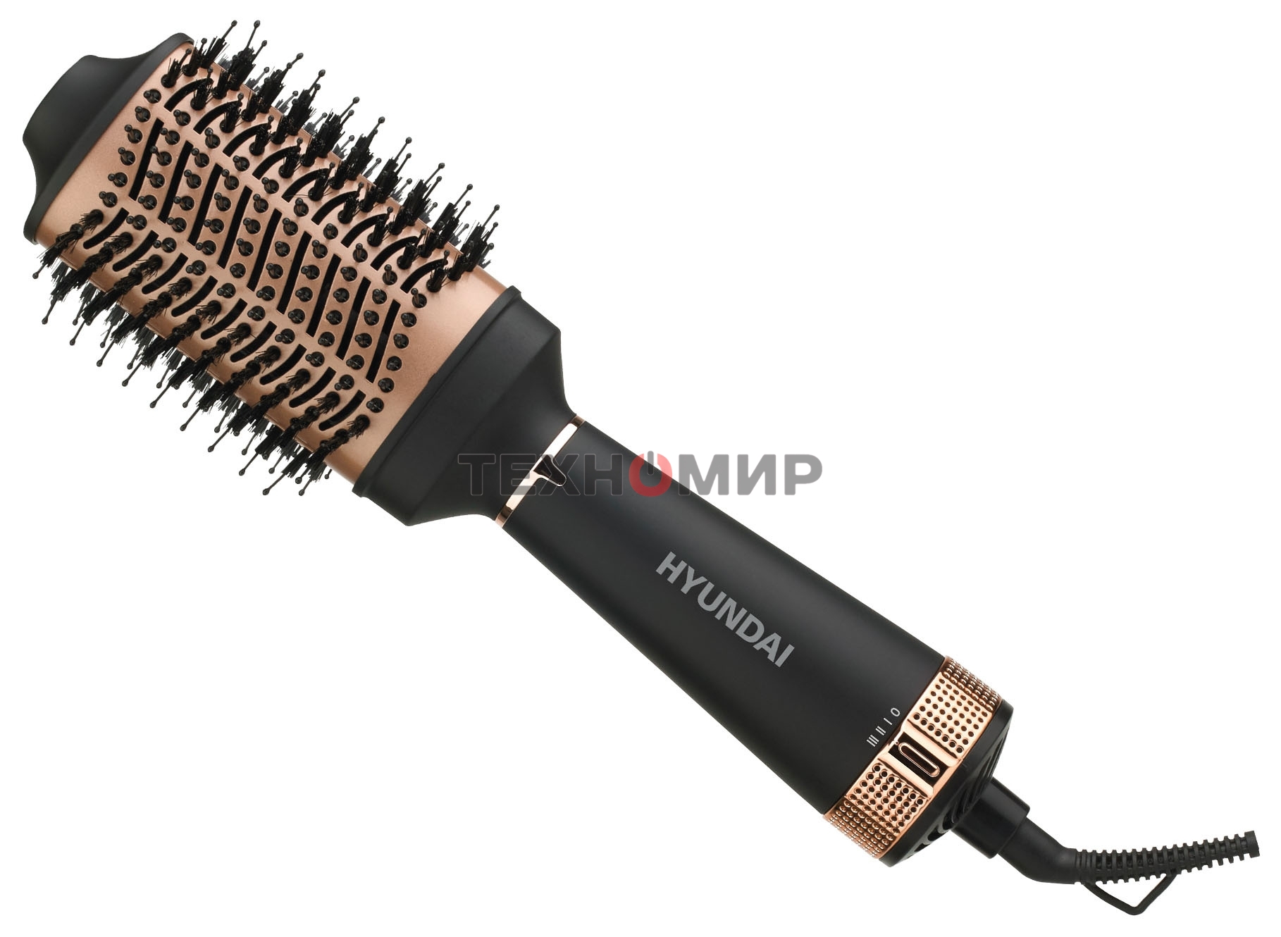 Фен-щетка Hyundai H-HB0115 черный, 1200 Вт, ионизация