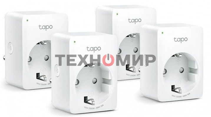Умная розетка Mini Smart 2.4 GHz Wi-Fi Socket, 4 units, 220-240 V, Max Load 10 A, Bluetooth 4.2 (onboarding only)