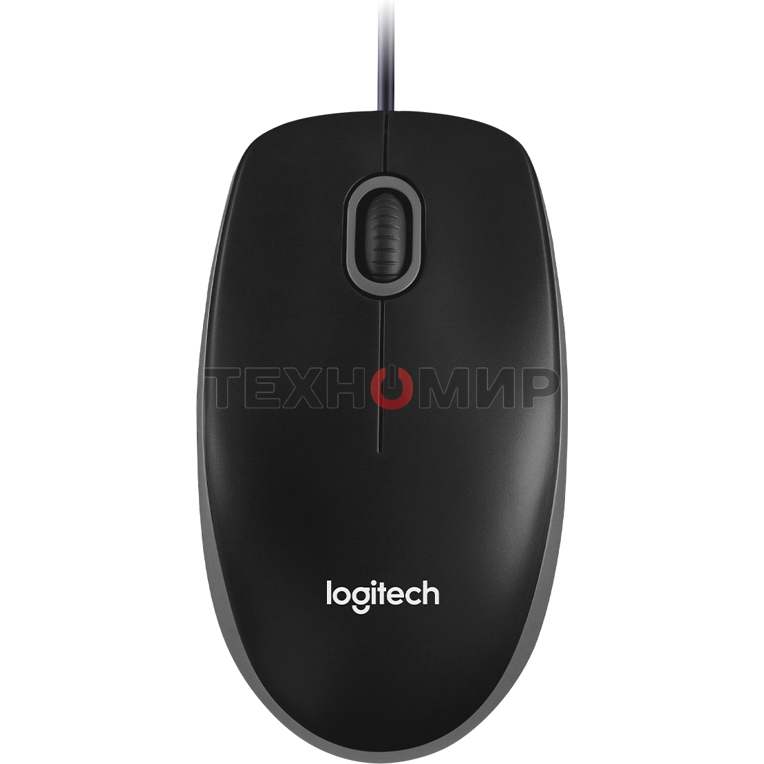Мышь проводная Logitech B100 черный, 1000 dpi, USB, кнопки - 3