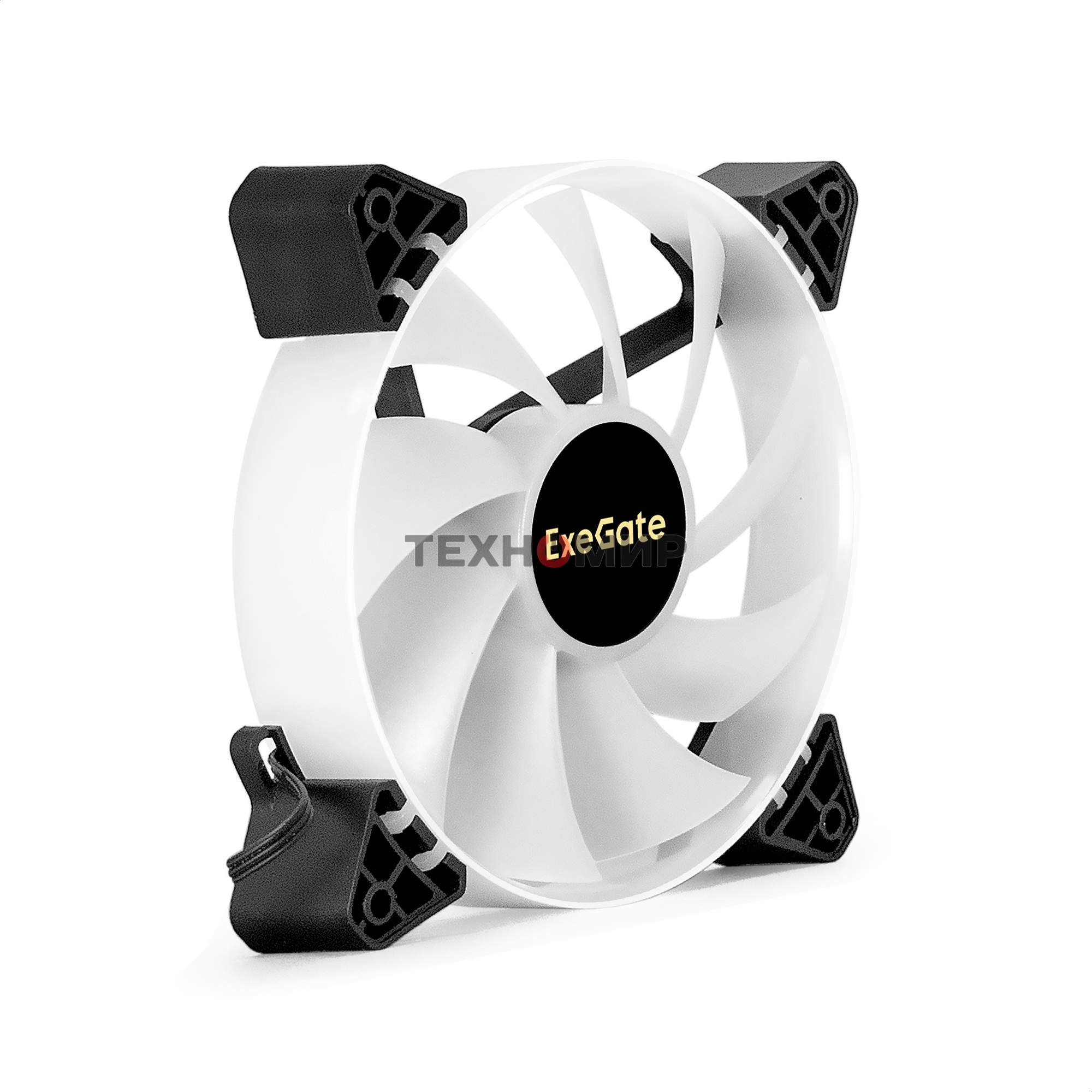 Вентилятор для корпуса ExeGate EX12025H6PYH-PWM.ARGb черный/белый, 120 мм, 1200 об/мин, 33 дБ, 6 pin