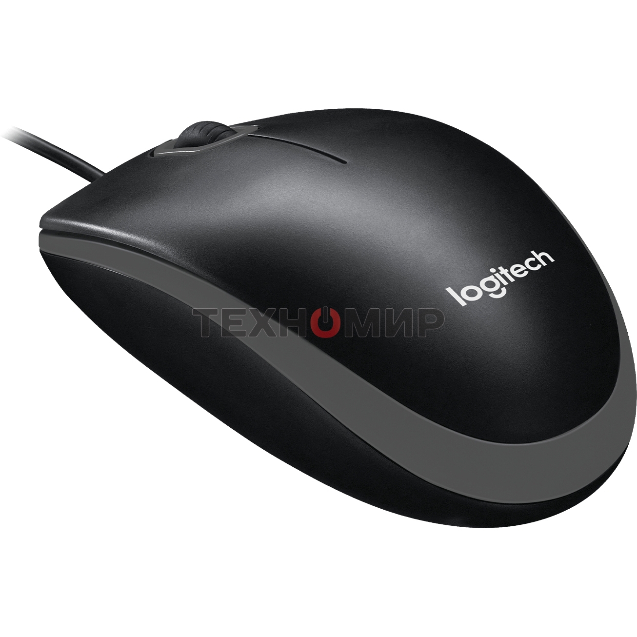 Мышь проводная Logitech B100 черный, 1000 dpi, USB, кнопки - 3