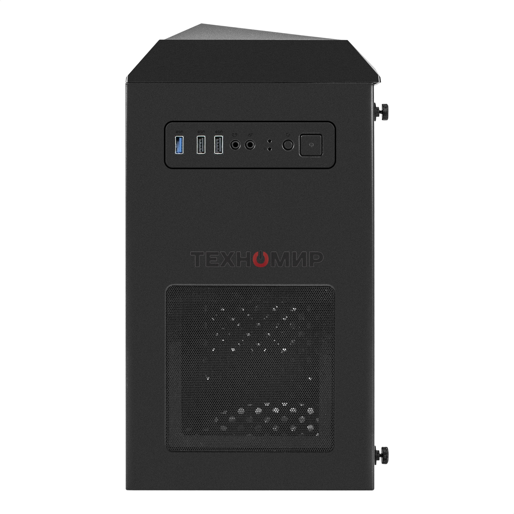 Компьютерный корпус Minitower ExeGate Mistery R2-NPX450 (mATX, БП 450NPX с вент. 12 см, 2*USB+1*USB 3.0, аудио, черный, 1 вент. 12см с RGb подсветкой и полоса на передней панели, боковая панель - закаленное стекло)