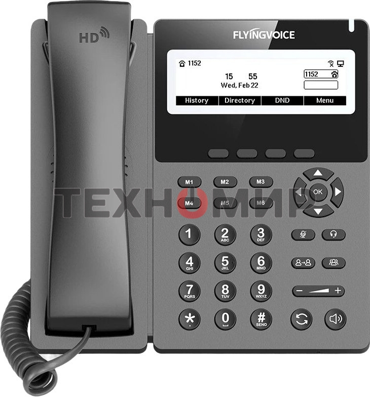 Телефон IP Flyingvoice P22G серый (упак.:1шт)