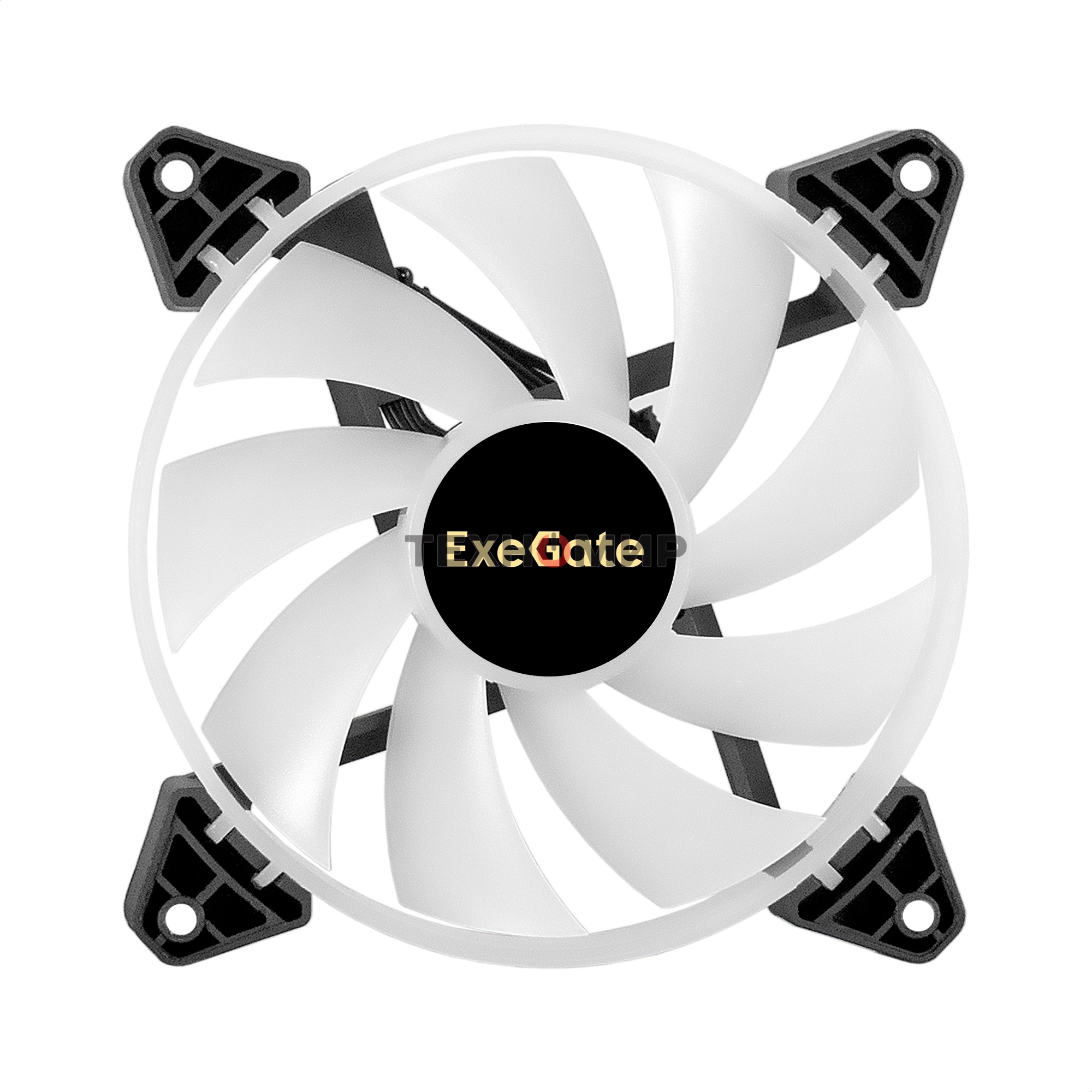 Вентилятор для корпуса ExeGate EX12025H6PYH-PWM.ARGb черный/белый, 120 мм, 1200 об/мин, 33 дБ, 6 pin