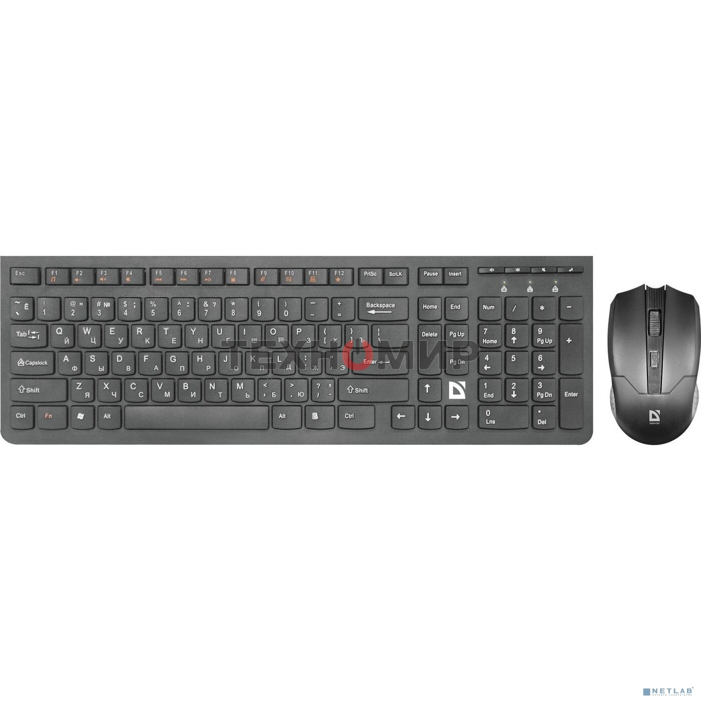 Комплект клавиатура+мышь Defender Columbia C-775 беспроводной, USB, 1600 DPI, чёрный