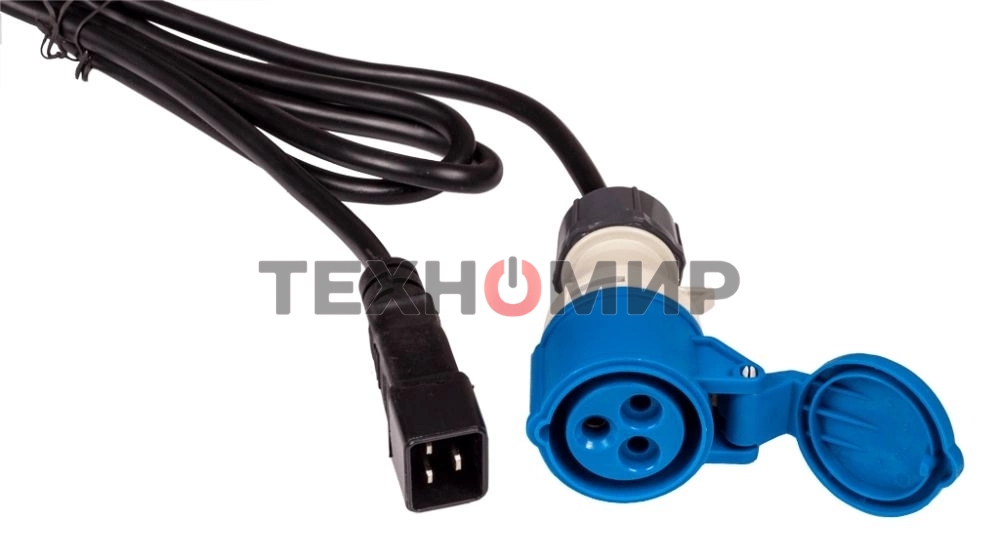 Шнур питания LANMASTER C20-I309 Female, 3х2.5, 220В, 16А, черный, 2.5 м.