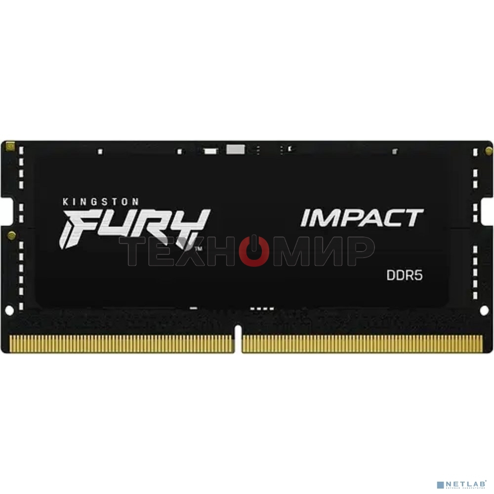 Оперативная память Kingston Fury Impact, DDR5, 8GB (1x8GB), 4800MHz, CL38 SO-DIMM