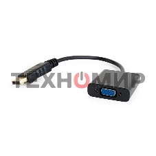 Переходник DisplayPort - VGA Cablexpert A-DPM-VGAF-02, 20M/15F, кабель 15 см, пакет