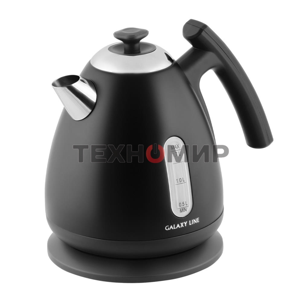 Чайник электрический Galaxy Line GL 0343, черный нефрит, металл, 2200 Вт, 1.7 л