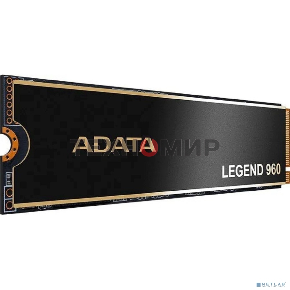 Накопитель SSD ADATA LEGEND 960, 2Tb, PCIe 4.0 x4, M.2 2280, NVMe, R/W 7400/6800, с радиатором