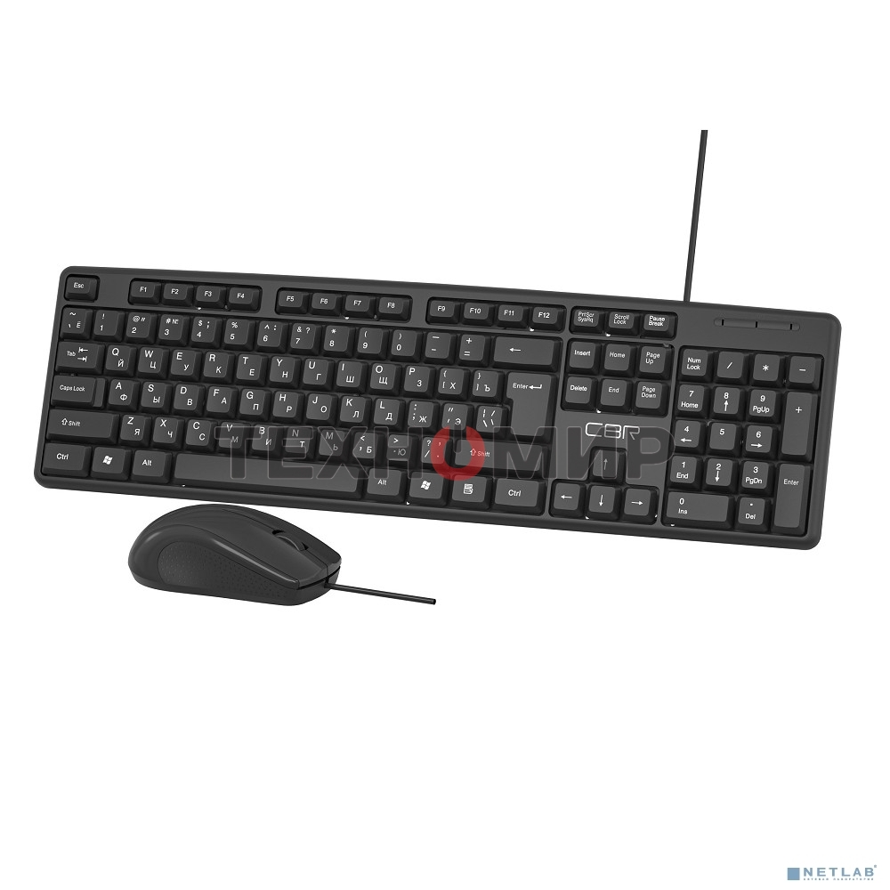 Комплект клавиатура+мышь CBR KB-SET 709 проводной, USB, 1000 DPI, чёрный