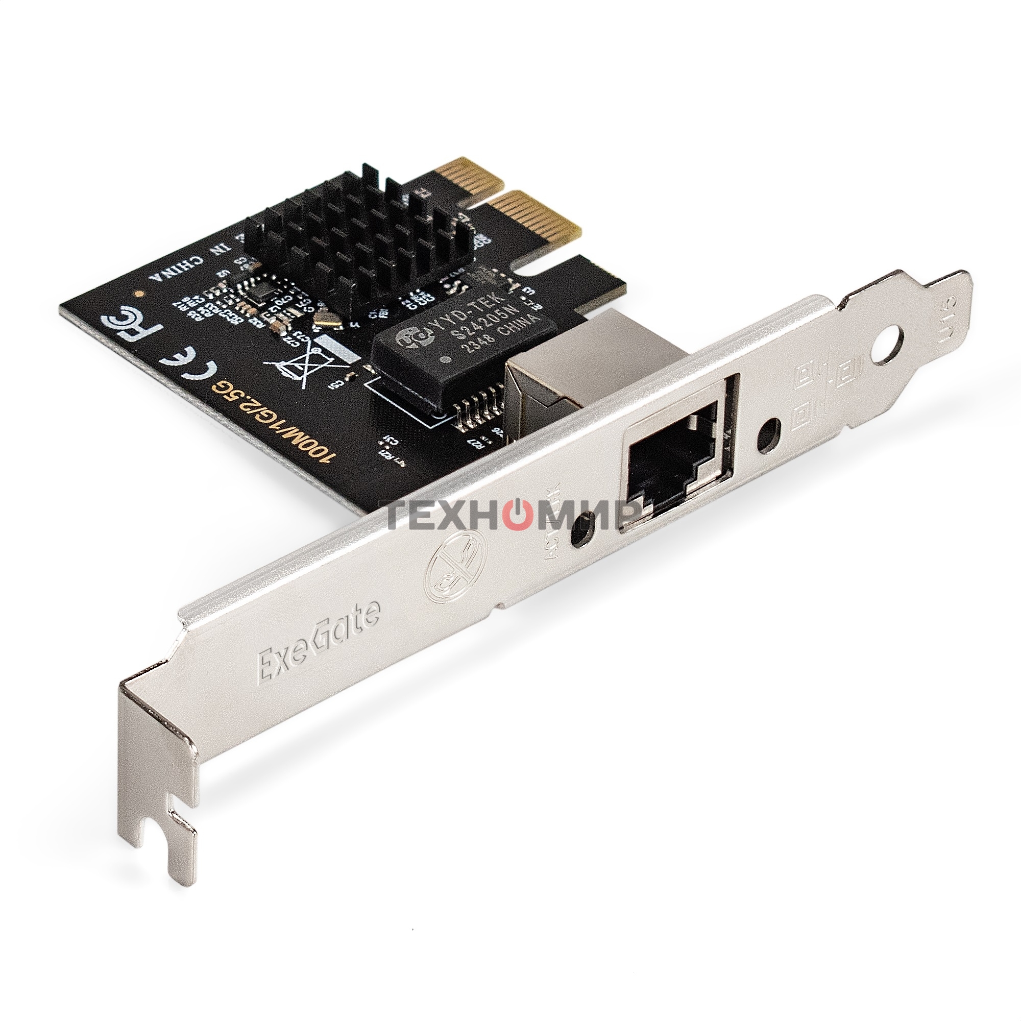 Сетевой адаптер ExeGate EXE-251 (PCI-E x1 v2.0, 1xRJ45, UTP 100Mbps/1000Mbps/2.5Gbps RTL8125B)