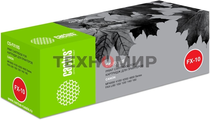 Картридж лазерный Cactus CS-FX10S черный (2000 стр.) для Canon MF4000/4100/4200/4600/FAX-L95/100/120
