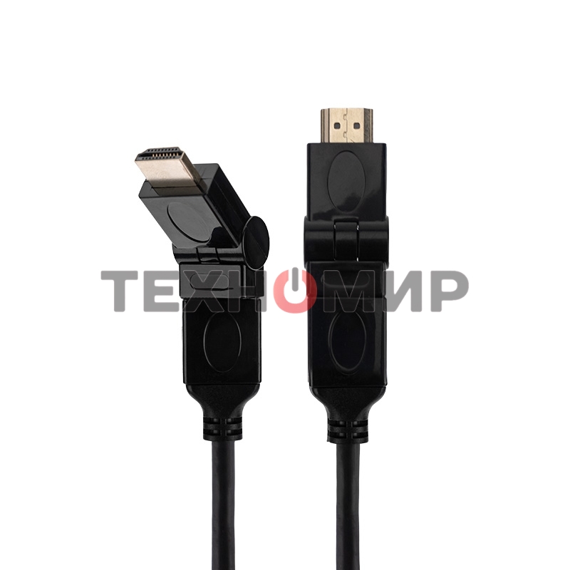 Кабель Rexant HDMI - HDMI с фильтрами, длина 2 метра, угловой 360° (GOLD) (PVC пакет)