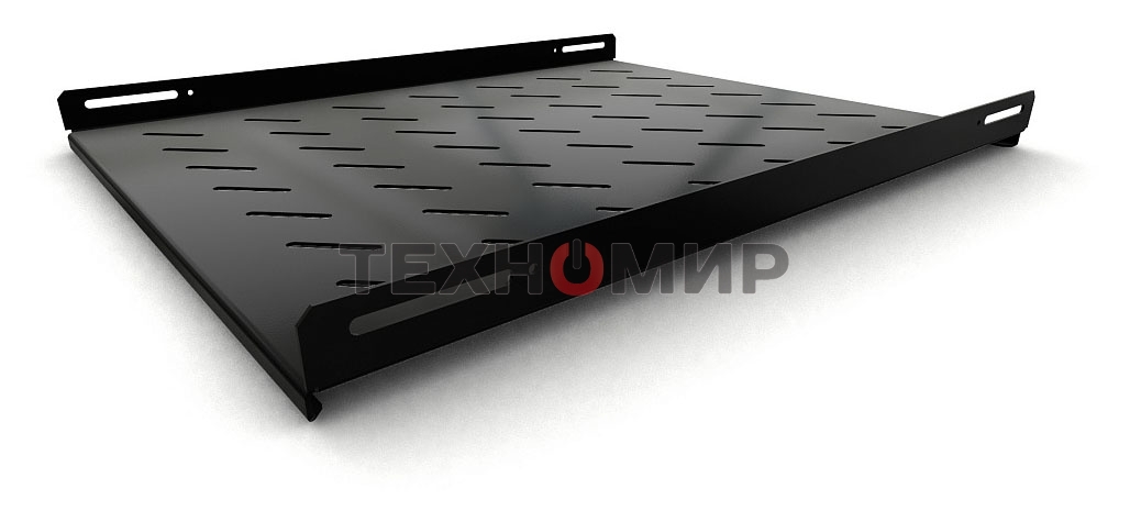 Полка стационарная Hyperline TSH3L-650-RAL9004 (TSH3L-650-RAL9005) глубина 650 мм, с боковым креплением, нагрузка до 20 кг, для шкафов серии TTb, TTR, TTC2, 485х650мм (ШхГ), черный