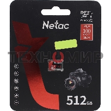 Флеш карта NeTac P500 Extreme Pro MicroSDXC 512Gb V30/A1/C10 up to 100Mb/s