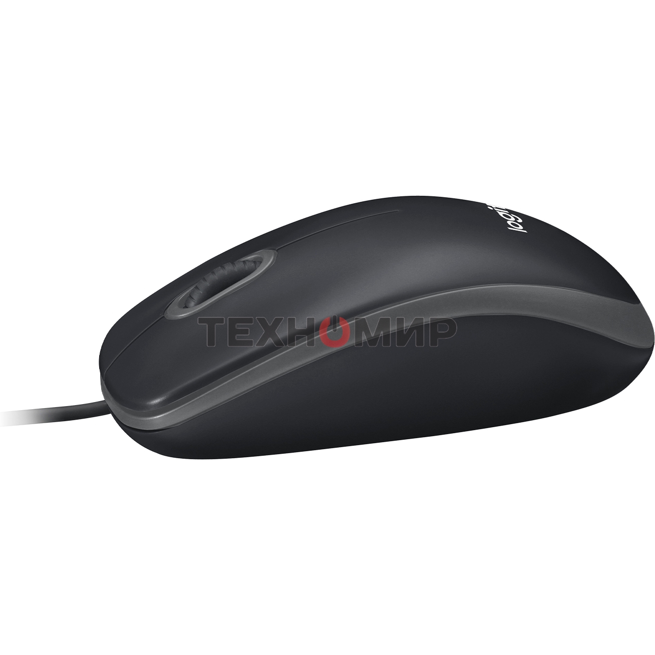 Мышь проводная Logitech B100 черный, 1000 dpi, USB, кнопки - 3