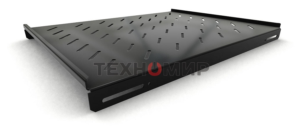 Полка стационарная Hyperline TSH3L-650-RAL9004 (TSH3L-650-RAL9005) глубина 650 мм, с боковым креплением, нагрузка до 20 кг, для шкафов серии TTb, TTR, TTC2, 485х650мм (ШхГ), черный