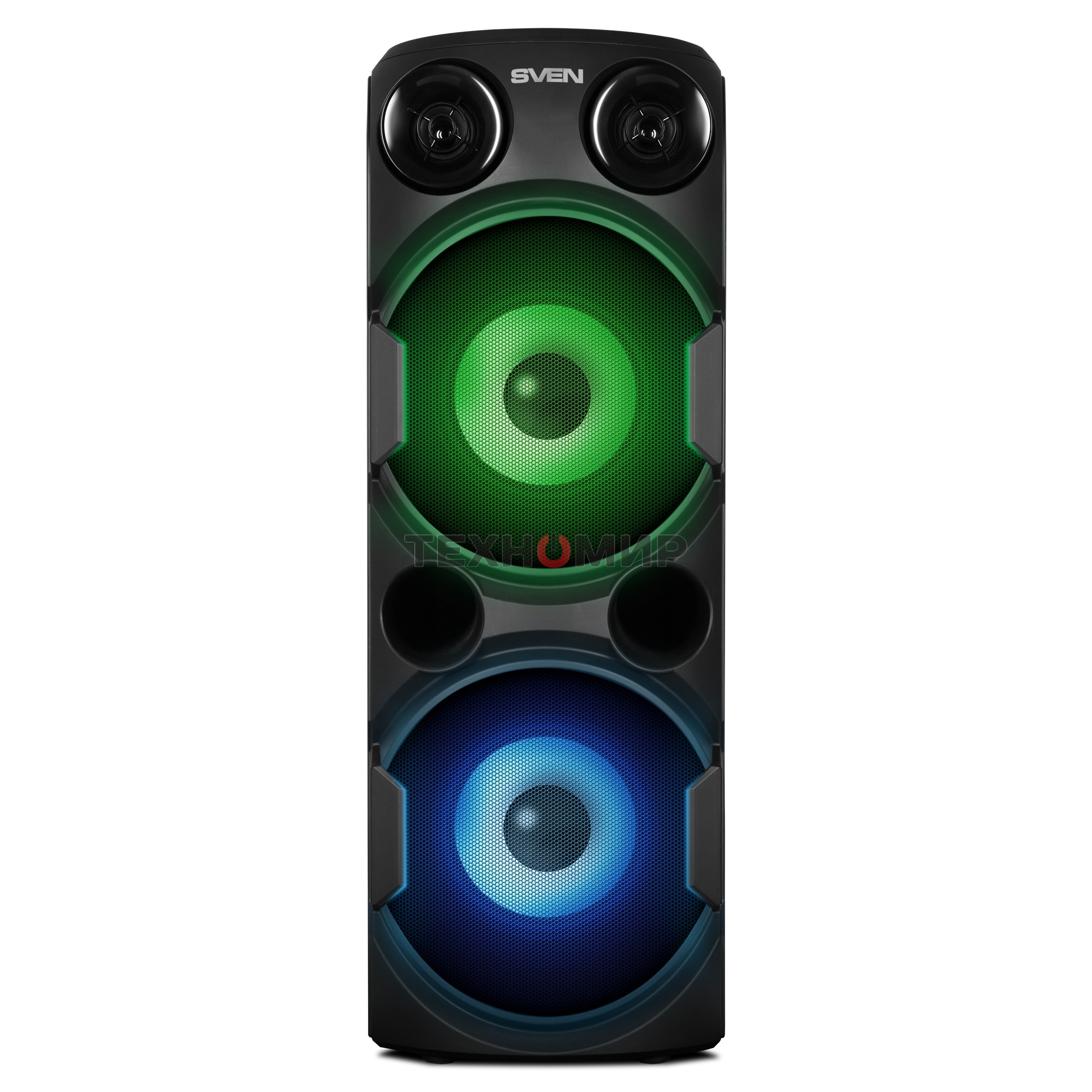 Колонка АС Sven PS-750, черный (80 Вт, TWS, Bluetooth, FM, USB, microSD, LED-дисплей, 2х4400мА*ч)