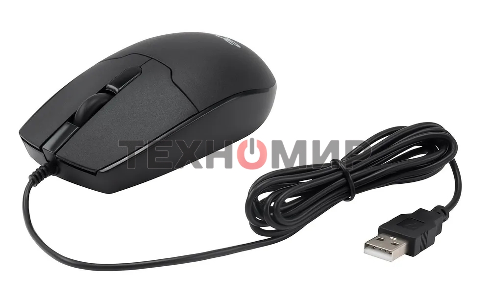 Мышь проводная Acer OMW126 черный, 1200 dpi, USB, кнопки - 3