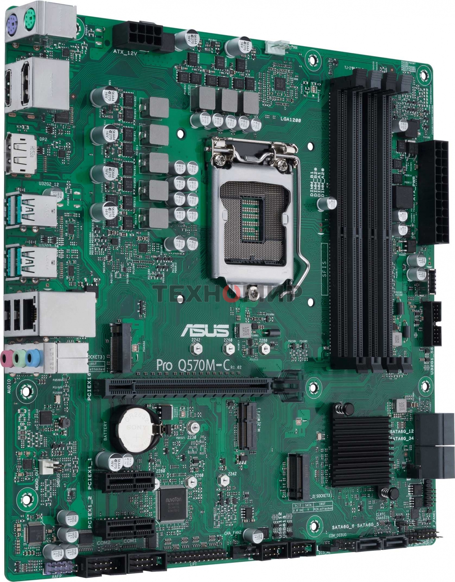 Материнская плата ASUS Pro Q570M-C/CSM, LGA1200, Intel Q570, 4xDDR4, 6xSATA, 2xM.2, 1xPCIe 4.0/3.0 x16, 2xPCIe 3.0 x1, 2xDisplayPort, 1xHDMI, 1x 1Gb LAN, 4xUSB 3.2 Gen 2 (Type-A), 2xUSB 2.0 (Type-A), 3x3.5 мм, 7.1, mATX
