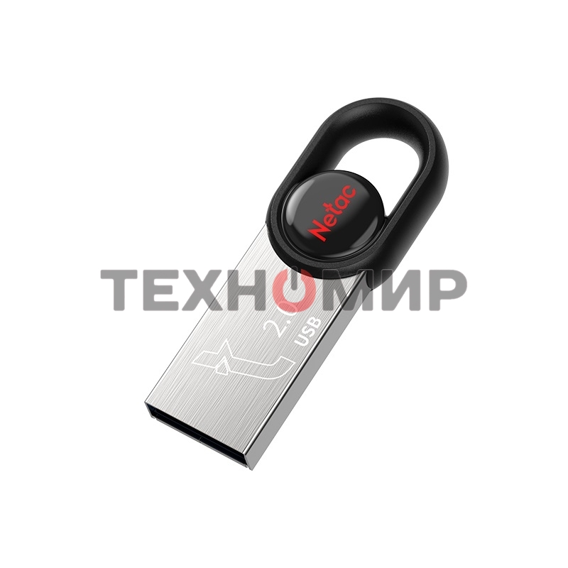 Флешка USB Netac UM2 (NT03UM2N-016G-20BK), 16Gb, USB 2.0, R/W 100/40, серебристый/черный