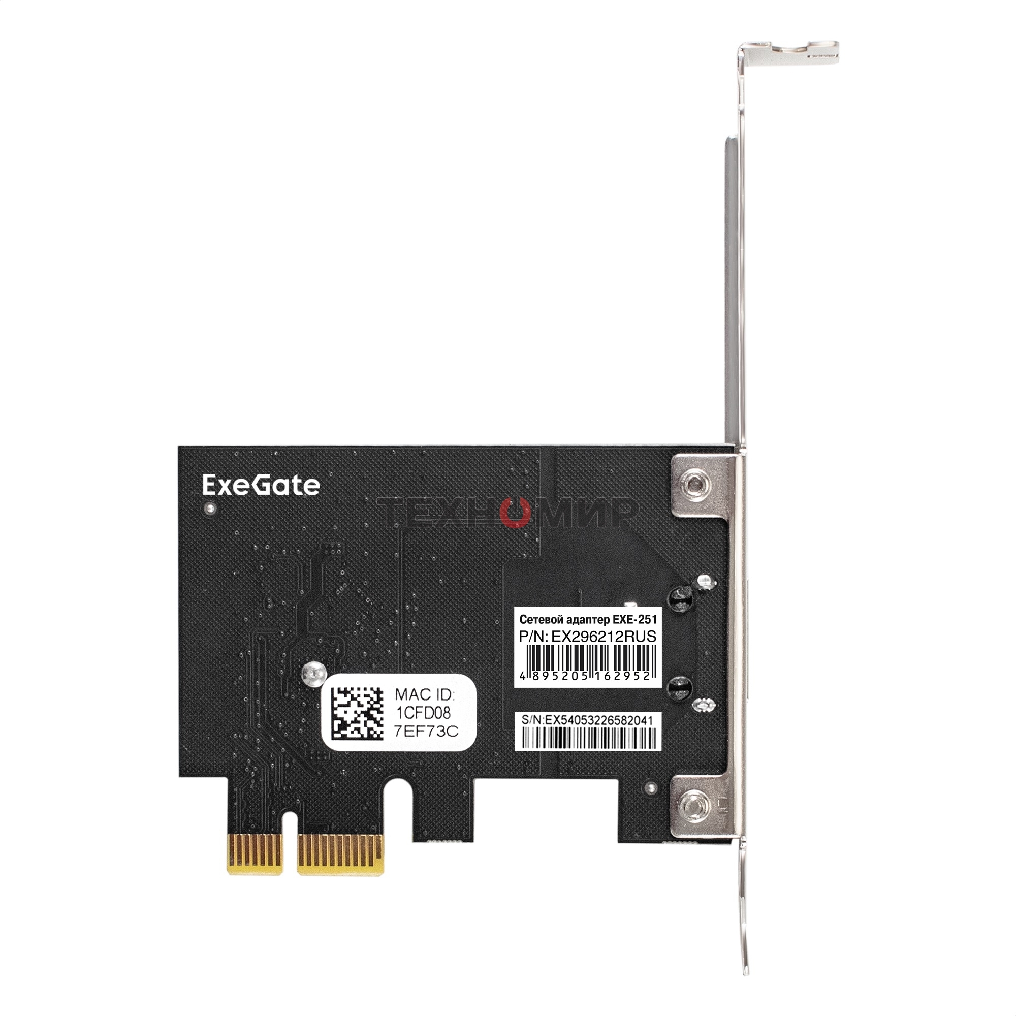 Сетевой адаптер ExeGate EXE-251 (PCI-E x1 v2.0, 1xRJ45, UTP 100Mbps/1000Mbps/2.5Gbps RTL8125B)
