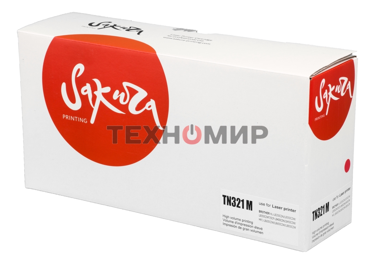 Картридж лазерный Sakura TN321M для Brother HL-8250/8350, DCP-8400/8450, MFC-8650, пурпурный, 1 500к.