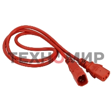 Шнур питания C13-C14, 3х0.75, 220В, 10А, красный, 1.8 метра