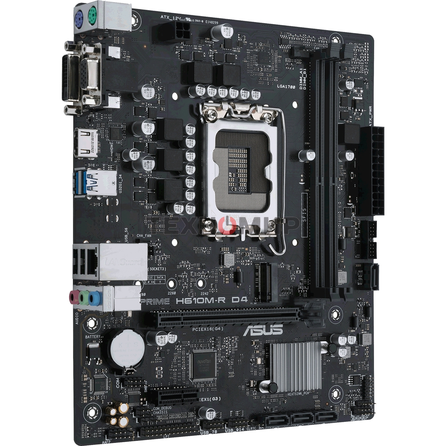 Материнская плата ASUS PRIME H610M-R D4-SI, LGA 1700, Intel H610, 2xDDR4, 4xSATA, 1xM.2 PCIe 3.0 x4, 1xPCIe 4.0 x16, 1xPCIe x1, 1xHDMI, 1xDVI, 1xVGA, 2xUSB-A 2.0, 2xUSB-A 3.2 Gen 1, 1x 1Gb LAN, 3x3.5 мм, 7.1, mATX