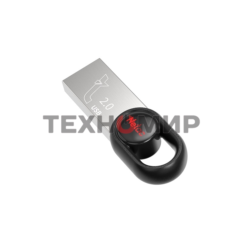 Флешка USB Netac UM2 (NT03UM2N-016G-20BK), 16Gb, USB 2.0, R/W 100/40, серебристый/черный