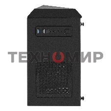 Компьютерный корпус Minitower ExeGate Mistery R2-NPX500 (mATX, БП 500NPX с вент. 12 см, 2*USB+1*USB 3.0, аудио, черный, 1 вент. 12см с RGb подсветкой и полоса на передней панели, боковая панель - закаленное стекло)
