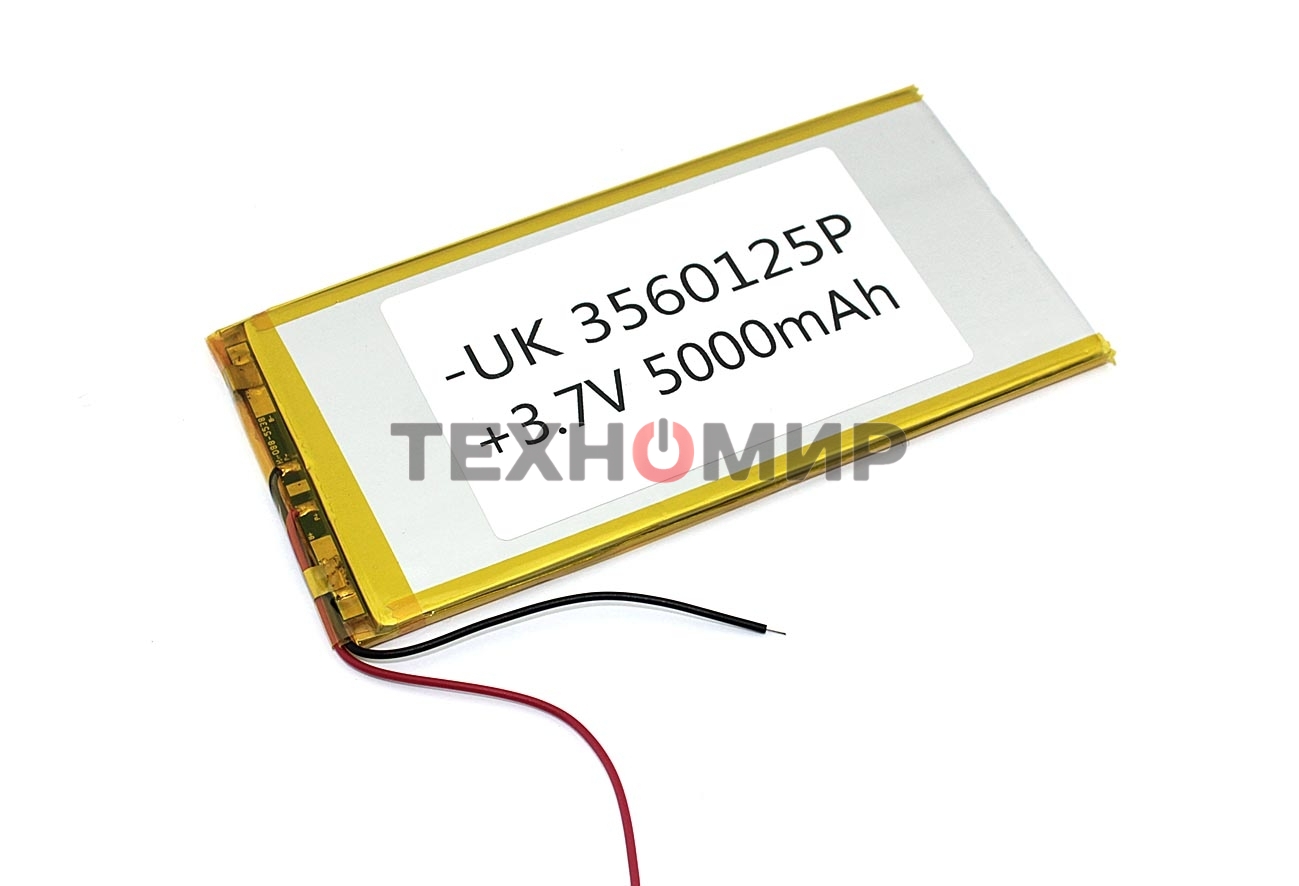 Аккумулятор Li-Pol (батарея) 3.5*60*125мм 2pin 3.7V/5000mAh