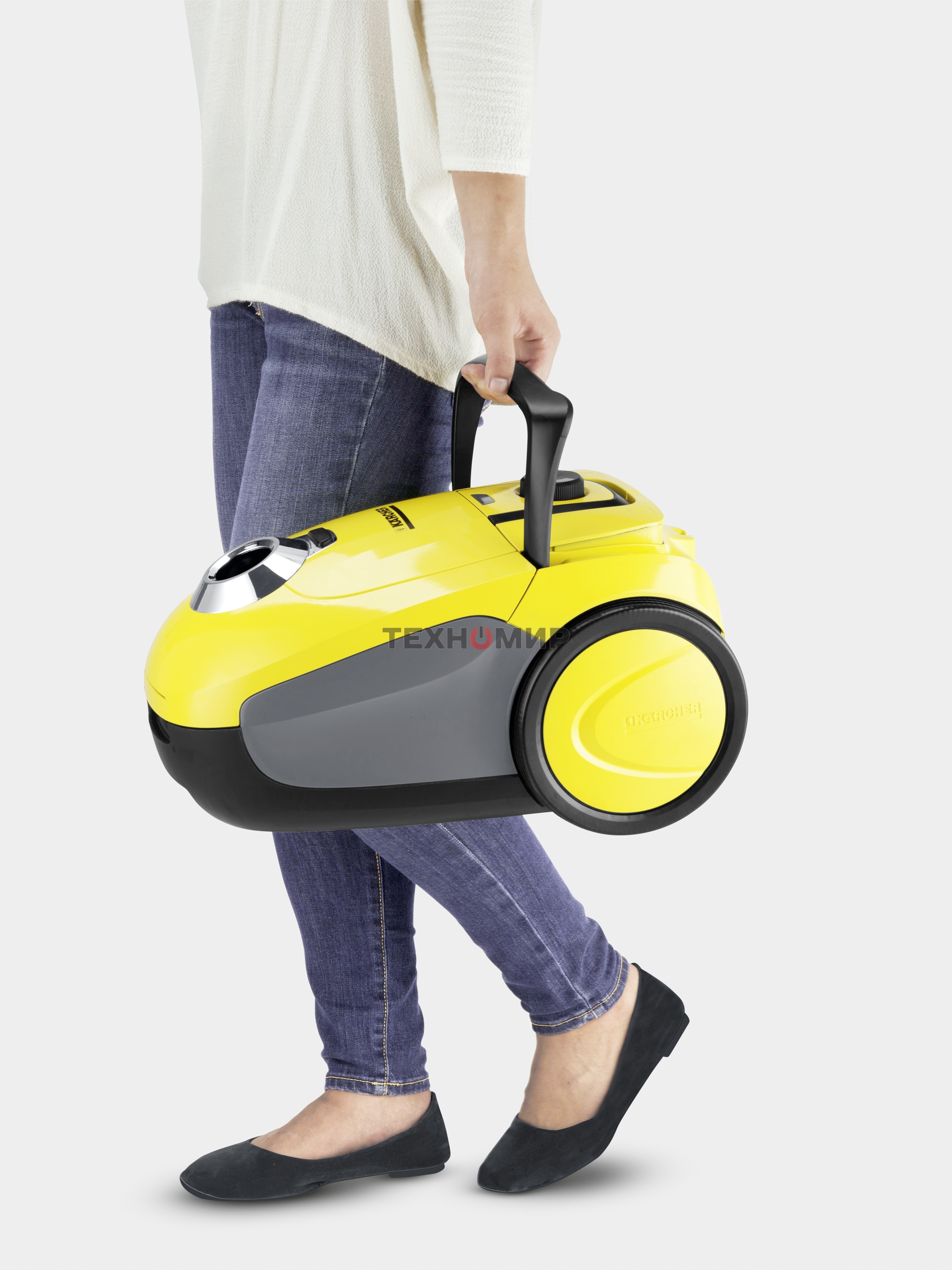 Пылесос Karcher VC2 желтый, 700 Вт, уборка сухая, пылесборник мешок 2,8 л