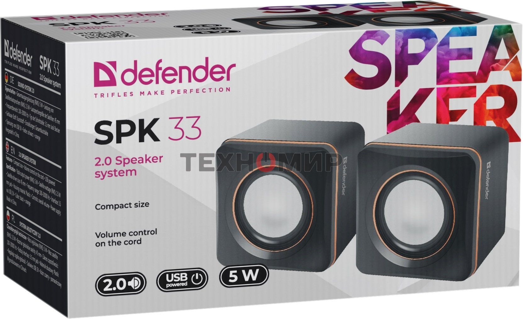 Акустическая система Defender SPK 33 (2.0,5 Вт, питание от USB)