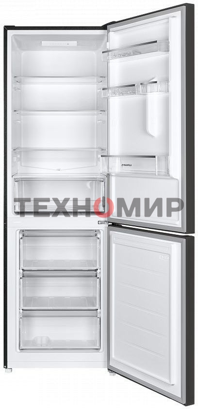 Холодильник Maunfeld MFF185SFSB черный мат. двухкамерный 211/104л морозилка снизу