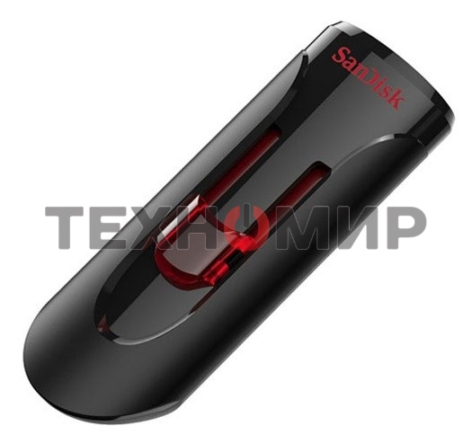 Флешка USB Sandisk CZ600 Cruzer Glide (SDCZ600-032G-G35), 32Gb, USB 3.0, R/W 100/20, черный