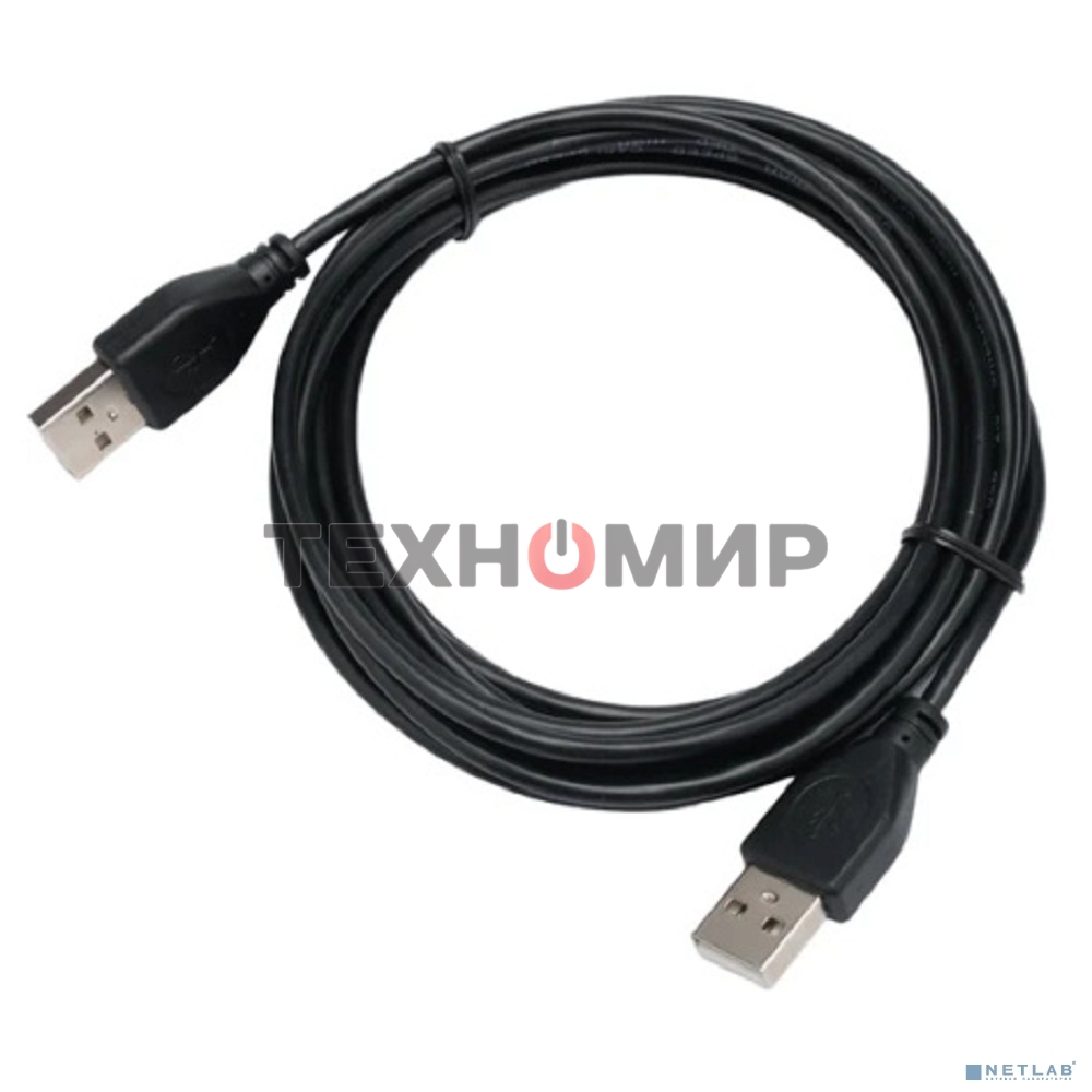Кабель USB2.0 Cablexpert CC-USB2-AMAM-3M, AM/AM, экран, 28/26AWG, медь, Pro, 3м, черный, пакет