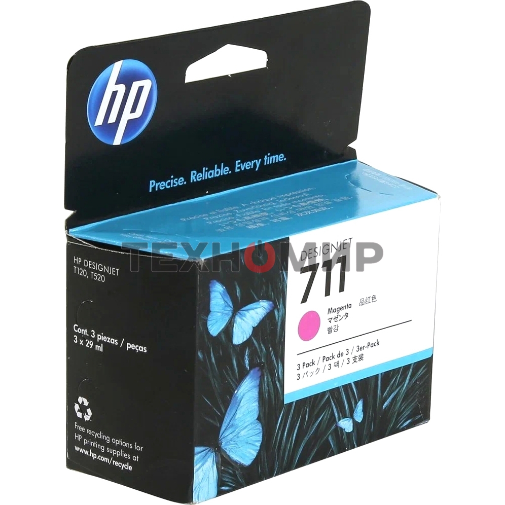 Картридж струйный HP №711 CZ135A пурпурный x3уп. для HP DJ T120/T520
