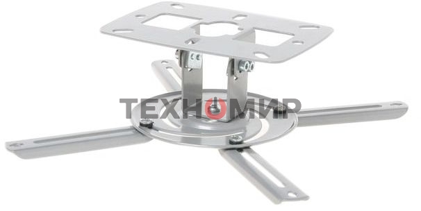 Универсальное потолочное крепление Wize WP-S высота крепления 8 см макс. расстояние между крепежными отв. 260 мм, наклон +/-15°, вращение 360°, до 8 кг, серебрист., рознич. упаковка