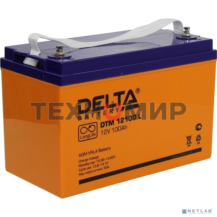 Батарея для ИБП Delta DTM 12100 L 12В 100А·ч
