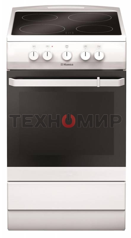 Плита электрическая Hansa FCCW54000 белый, конфорок 4 шт, духовка 68 л, 50 см x 85 см x 60 см
