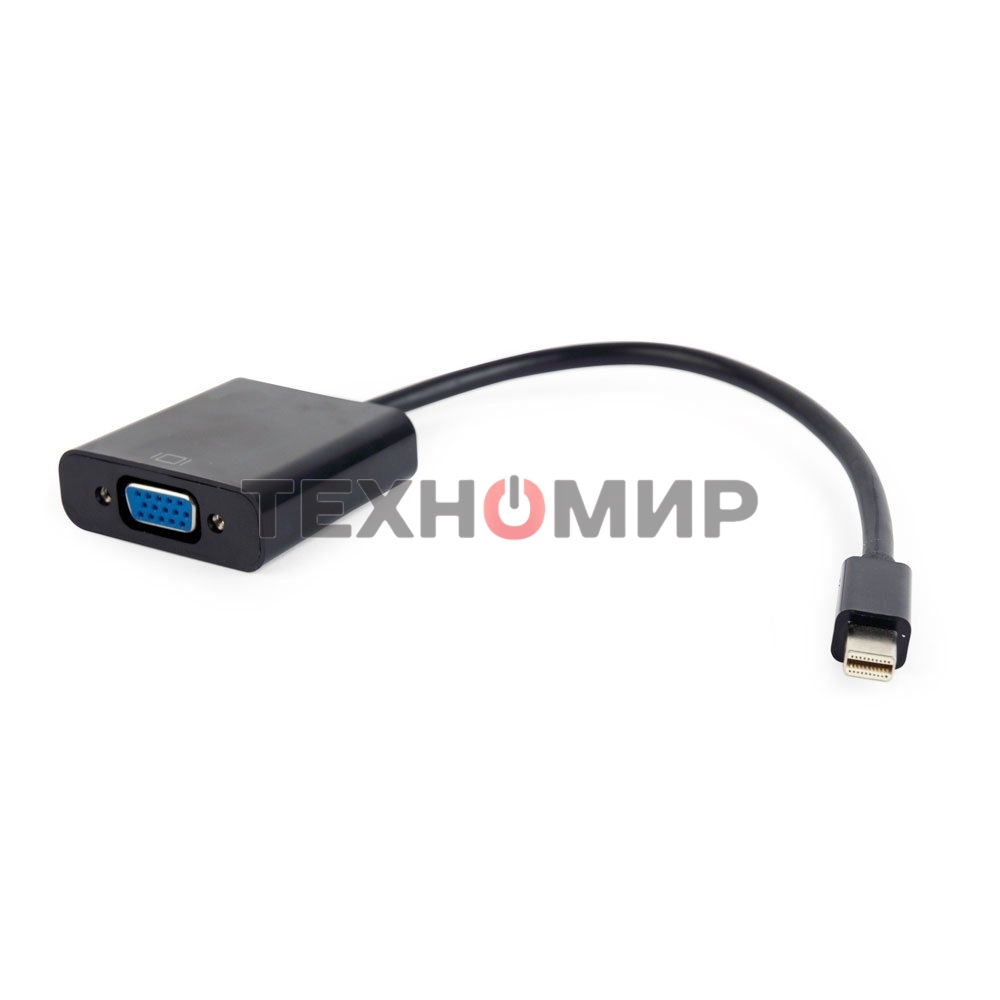 Переходник miniDisplayPort - VGA, Cablexpert A-mDPM-VGAF-02, 20M/15F, длина 15 см, черный, пакет
