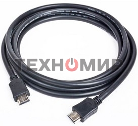 Кабель Cablexpert HDMI CC-HDMI4-15, 19M/19M, v2.0, медь, позол.разъемы, экран, 4.5м, черный, пакет