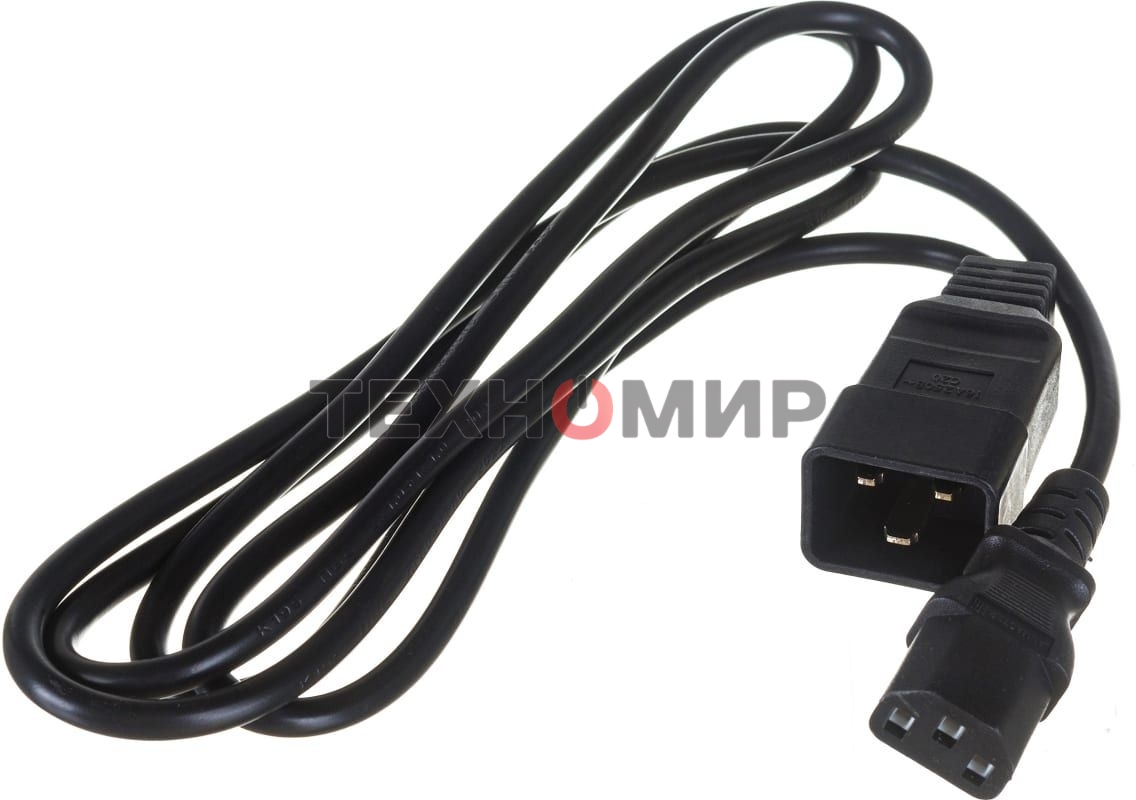 Шнур питания Lanmaster С13-C20, 3х0.75, 220В, 10А, черный, 2 метра