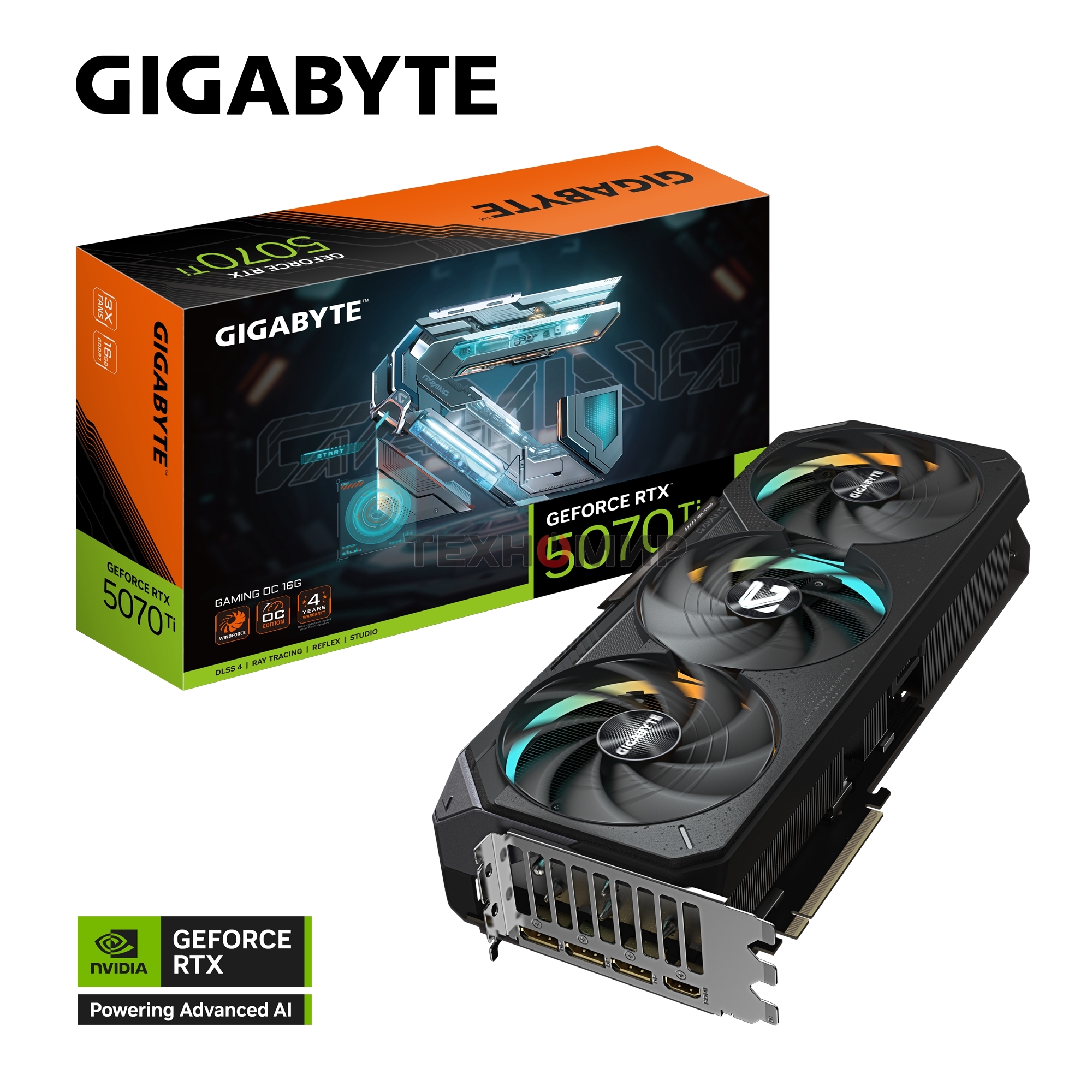 Видеокарта Gigabyte GV-N507TGAMING OC-16GD 1.0 NV RTX 5070TI 16Gb 256bit GDDR7 2805/28000/HDMI