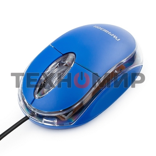 Мышь проводная Гарнизон GM-100B синий, 1000 dpi, USB, кнопки - 3