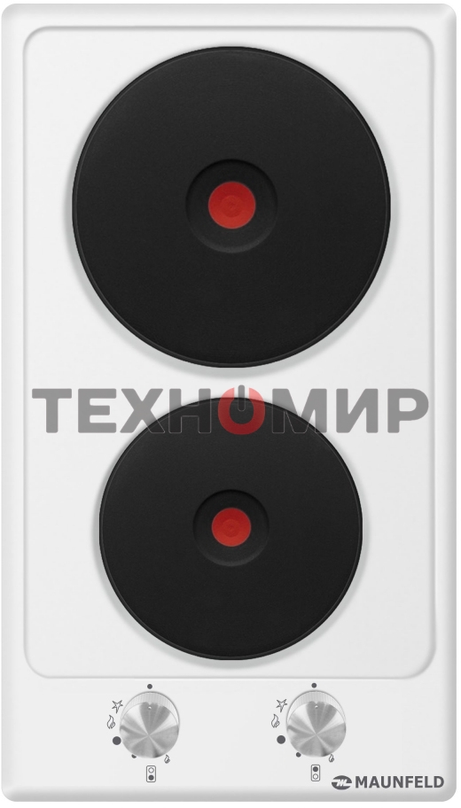 Электрическая варочная панель Maunfeld EEHE.32.4W, конфорок: 2 шт., эмаль, независимая, белый