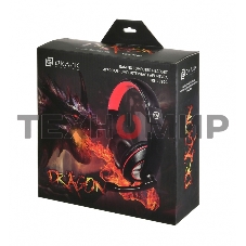 Гарнитура проводная Oklick HS-L390G DRAGON black/red 1.8m (JD-728S)