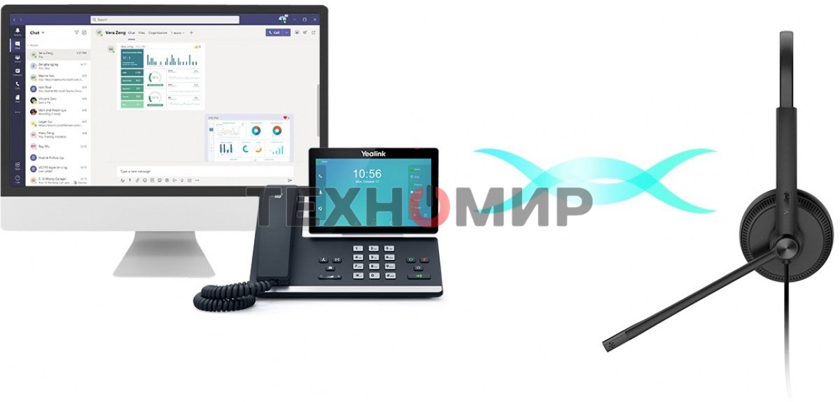 Гарнитура проводная Yealink UH34 Lite Dual UC